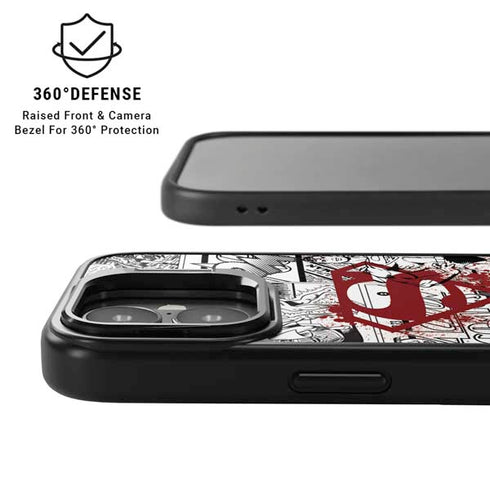 DC Comics Superman Comic Pattern Logo in Red iPhone 17 Kickstand Case
