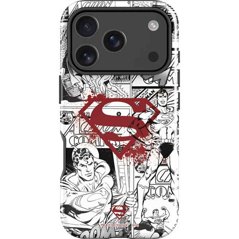 DC Comics Superman Comic Pattern Logo in Red iPhone 17 Pro Impact Case