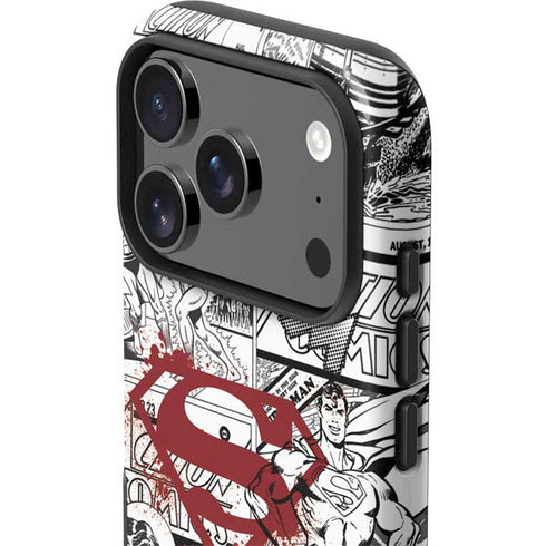 DC Comics Superman Comic Pattern Logo in Red iPhone 17 Pro Impact Case