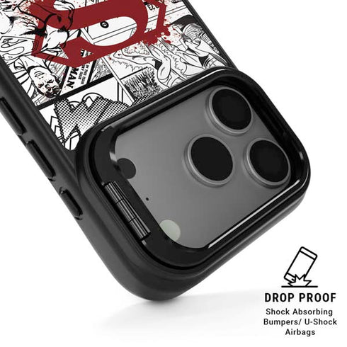 DC Comics Superman Comic Pattern Logo in Red iPhone 17 Pro Kickstand Case