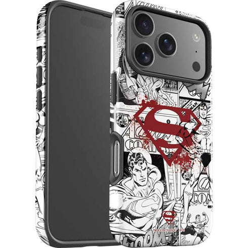 DC Comics Superman Comic Pattern Logo in Red iPhone 17 Pro Max Impact Case