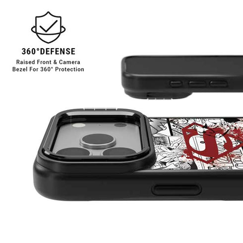 DC Comics Superman Comic Pattern Logo in Red iPhone 17 Pro Max Kickstand Case