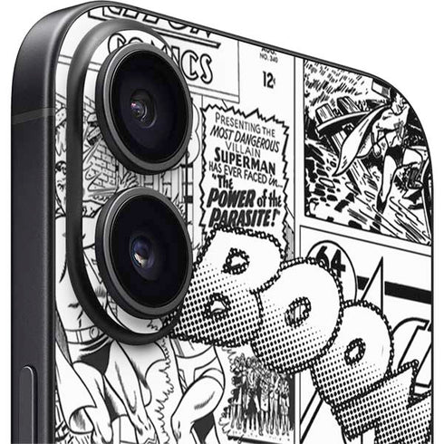 DC Comics Superman Comic Pattern Logo in Red iPhone 17 Skin