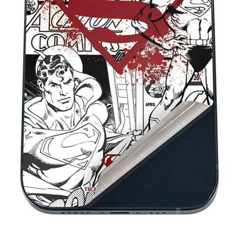 DC Comics Superman Comic Pattern Logo in Red iPhone 17 Skin
