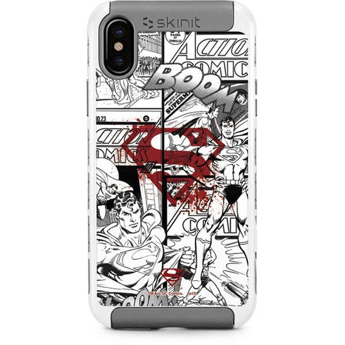 DC Comics Superman Comic Pattern Logo in Red iPhone Cases