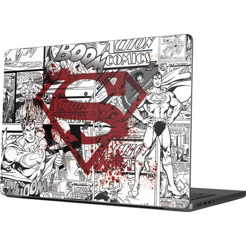 DC Comics Superman Comic Pattern Logo in Red Apple MacBook Pro 14-inch Skin