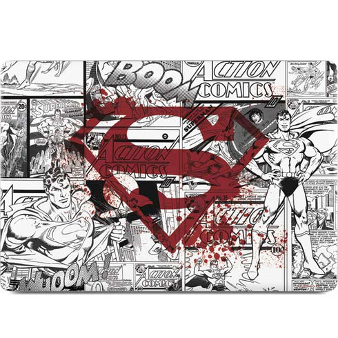 DC Comics Superman Comic Pattern Logo in Red MacBook Skins