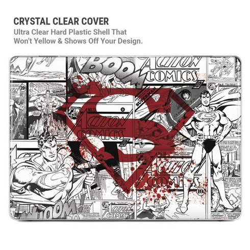 DC Comics Superman Comic Pattern Logo in Red MacBook Cases