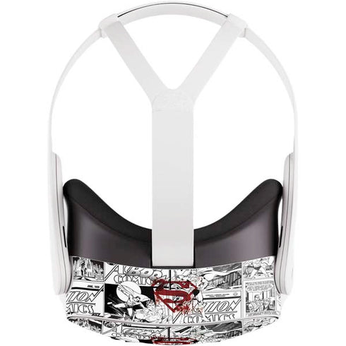 DC Comics Superman Comic Pattern Logo in Red Meta Quest 3S Skin