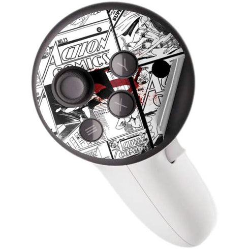 DC Comics Superman Comic Pattern Logo in Red Meta Quest 3S Skin