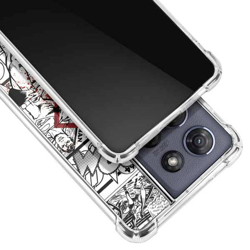 DC Comics Superman Comic Pattern Logo in Red Moto G 5G (2025) Clear Case