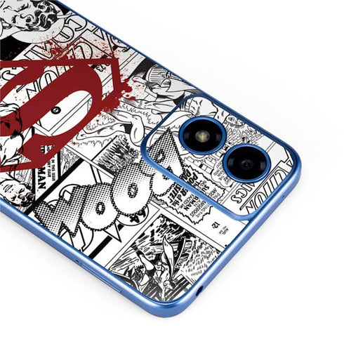 DC Comics Superman Comic Pattern Logo in Red Moto G Play 4G (2024) Skin