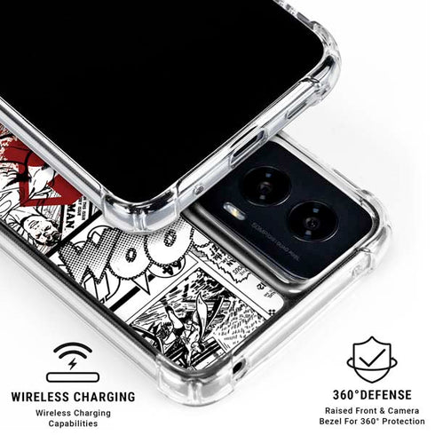 DC Comics Superman Comic Pattern Logo in Red Moto G Power 5G (2024) Clear Case