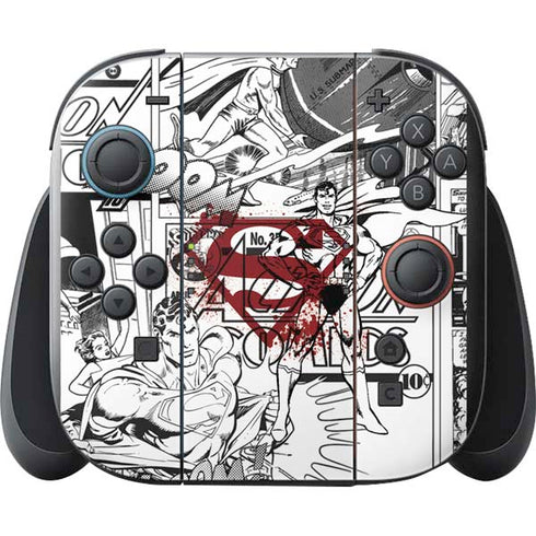 DC Comics Superman Comic Pattern Logo in Red Nintendo Switch 2 (2025) with Joy-Con Skin