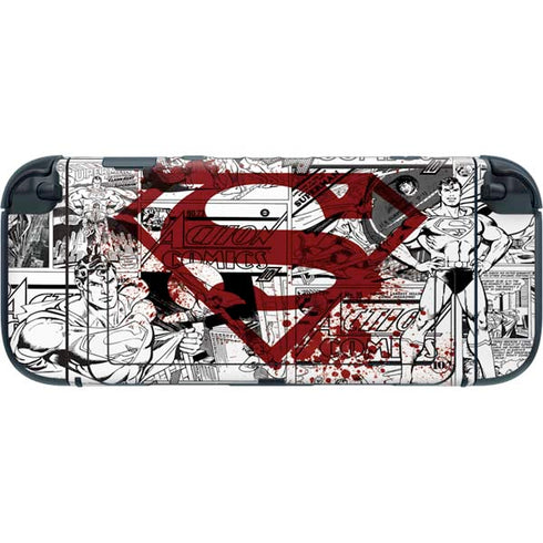 DC Comics Superman Comic Pattern Logo in Red Nintendo Switch 2 (2025) with Joy-Con Skin
