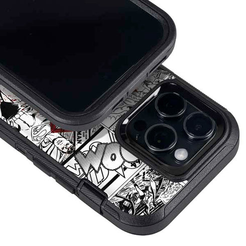 DC Comics Superman Comic Pattern Logo in Red Otterbox Defender iPhone Skin