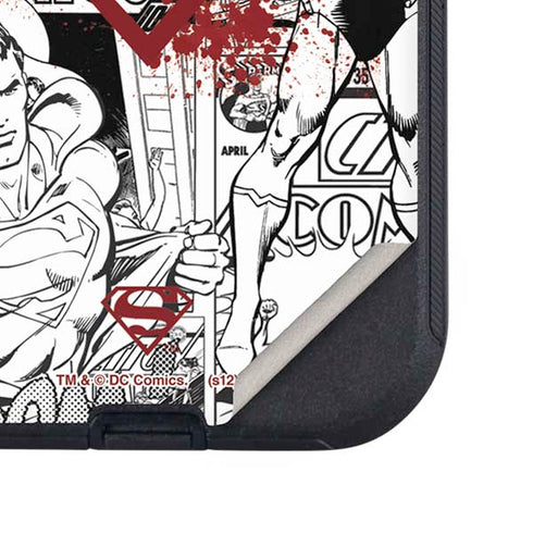 DC Comics Superman Comic Pattern Logo in Red Otterbox Defender iPhone Skin