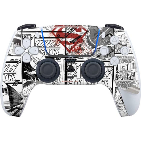 DC Comics Superman Comic Pattern Logo in Red PS5 Pro Bundle Skin