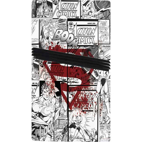 DC Comics Superman Comic Pattern Logo in Red PS5 Pro Console Skin