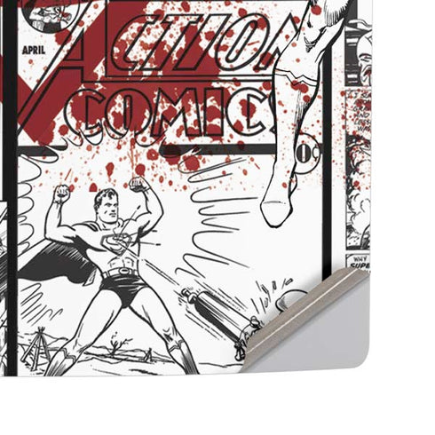 DC Comics Superman Comic Pattern Logo in Red PS5 Pro Disk Console Skin