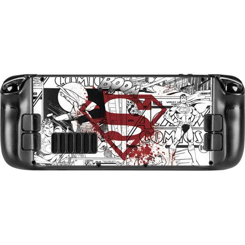 DC Comics Superman Comic Pattern Logo in Red Steam Deck Handheld Gaming Computer Skin