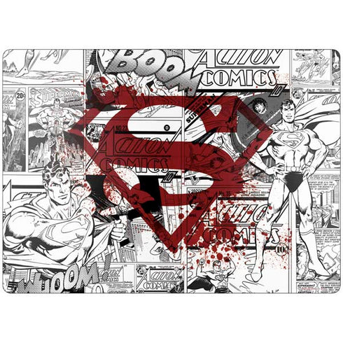 DC Comics Superman Comic Pattern Logo in Red Surface Laptop 7 15in Skin