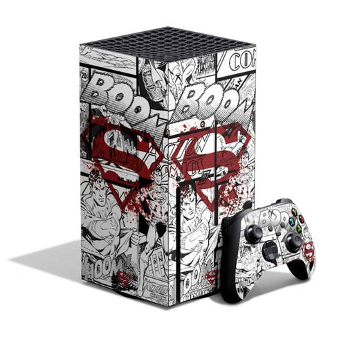 DC Comics Superman Comic Pattern Logo in Red Xbox Series X Skins