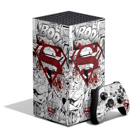 DC Comics Superman Comic Pattern Logo in Red XBox Series X Digital Edition Bundle Skin