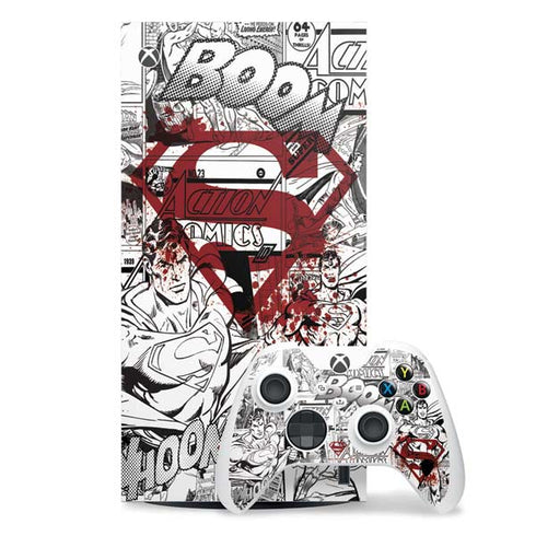 DC Comics Superman Comic Pattern Logo in Red Xbox Series X Skins