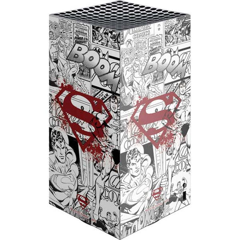 DC Comics Superman Comic Pattern Logo in Red XBox Series X Digital Edition Console Skin