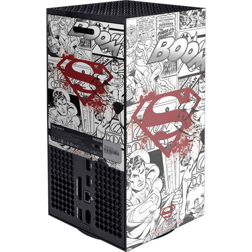 DC Comics Superman Comic Pattern Logo in Red XBox Series X Digital Edition Console Skin