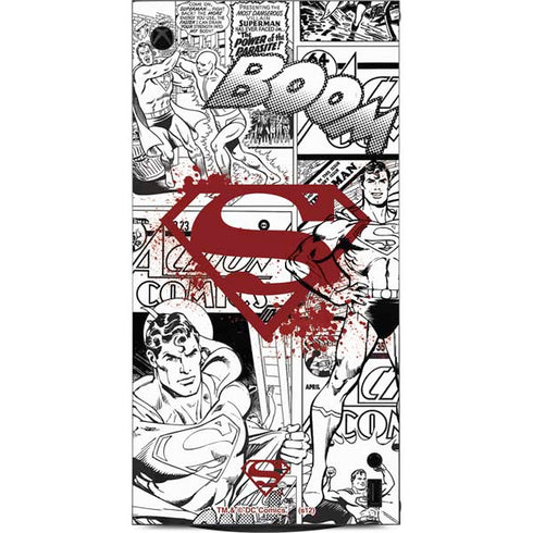 DC Comics Superman Comic Pattern Logo in Red XBox Series X Digital Edition Console Skin