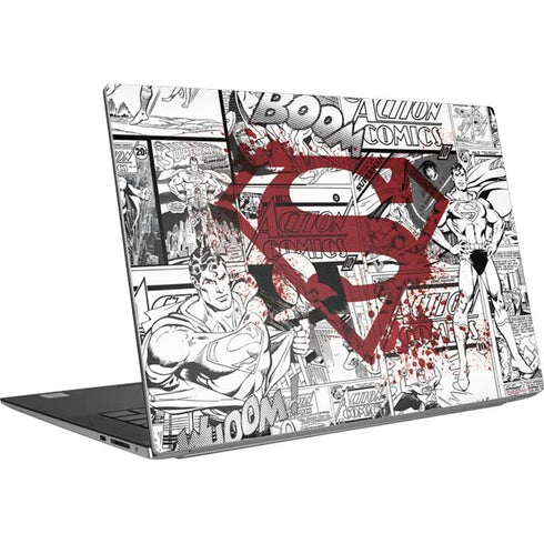 DC Comics Superman Comic Pattern Logo in Red Dell XPS Skin
