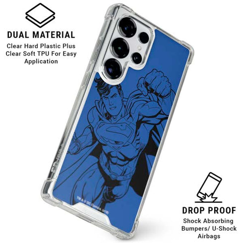 DC Comics Superman Comic Pop Galaxy S25 Ultra Clear Case