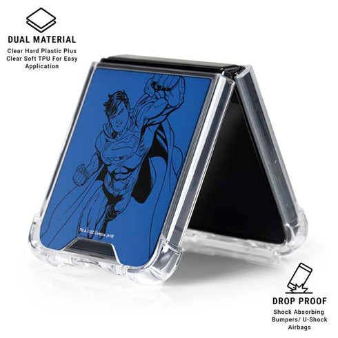 DC Comics Superman Comic Pop Galaxy Z Flip6 Clear Case