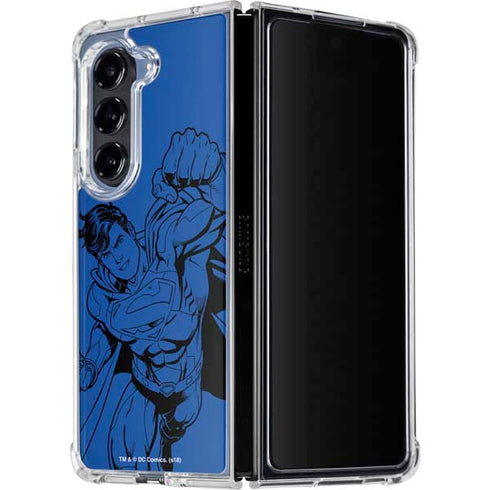 DC Comics Superman Comic Pop Galaxy Z Fold5 5G Clear Case