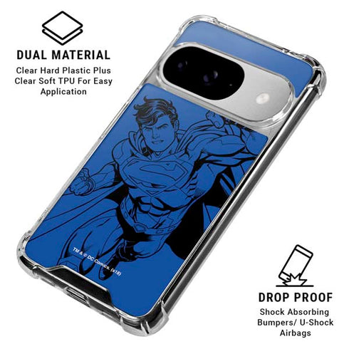 DC Comics Superman Comic Pop Google Pixel 10 Clear Case