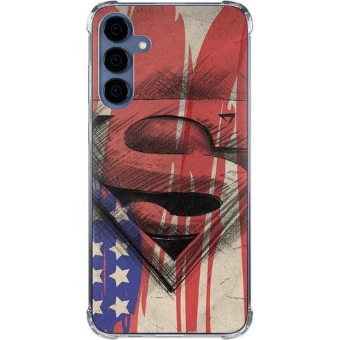 DC Comics Superman Crest Galaxy A35 5G Clear Case