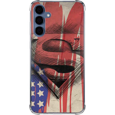 DC Comics Superman Crest Galaxy A55 5G Clear Case