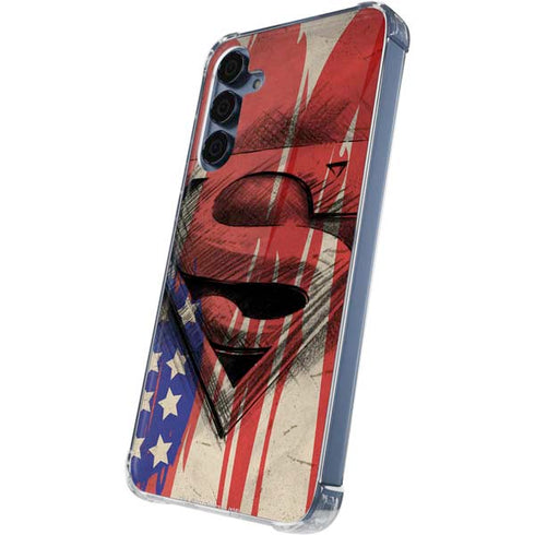 DC Comics Superman Crest Galaxy A55 5G Clear Case