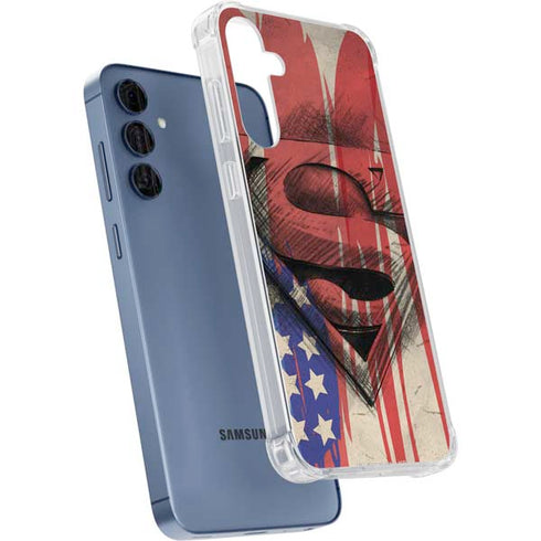 DC Comics Superman Crest Galaxy A55 5G Clear Case
