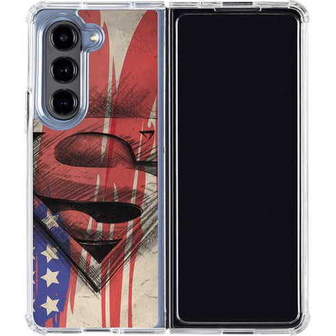 DC Comics Superman Crest Galaxy Z Fold5 5G Clear Case