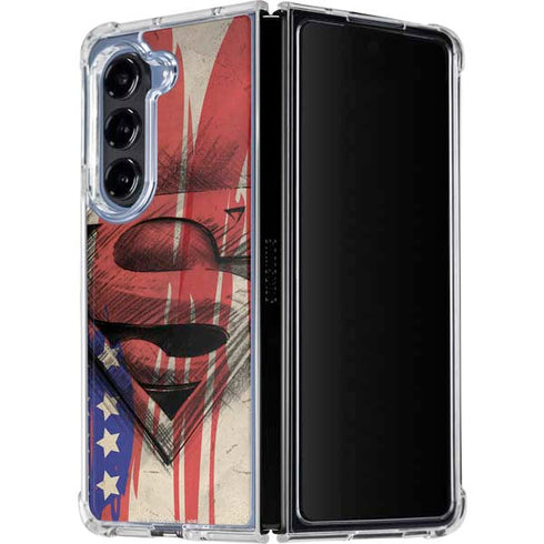 DC Comics Superman Crest Galaxy Z Fold5 5G Clear Case