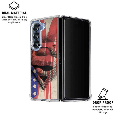 DC Comics Superman Crest Galaxy Z Fold6 Clear Case