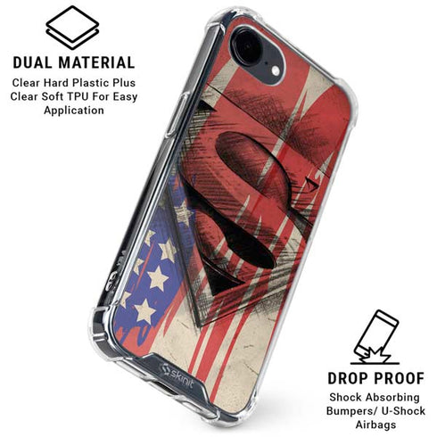 DC Comics Superman Crest iPhone 16e Clear Case