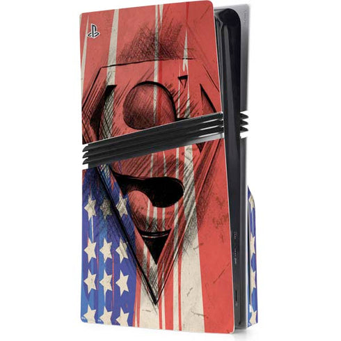 DC Comics Superman Crest PS5 Pro Disk Console Skin