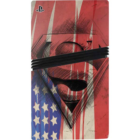 DC Comics Superman Crest PS5 Pro Disk Console Skin