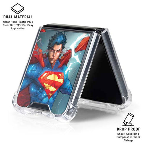 DC Comics Superman Elements Galaxy Z Flip6 Clear Case