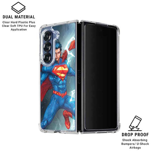 DC Comics Superman Elements Galaxy Z Fold6 Clear Case