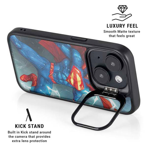DC Comics Superman Elements iPhone 15 Kickstand Case